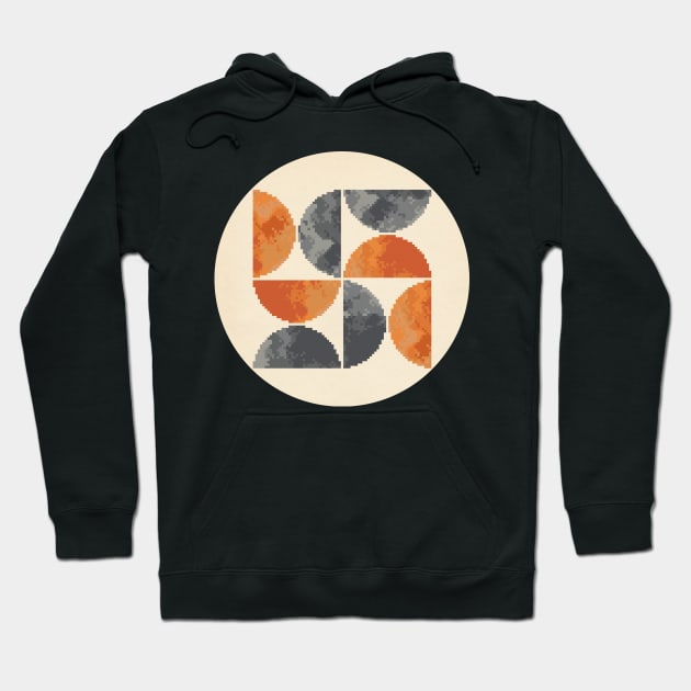 Mid century modern shapes, pixel art Hoodie by WhalesWay